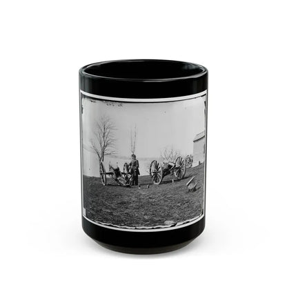Washington, D.C. Two Wiard Guns At The Arsenal; Gen. Daniel E. Sickles By The Left-Hand One (U.S. Civil War) Black Coffee Mug 15oz - Go Mug Yourself