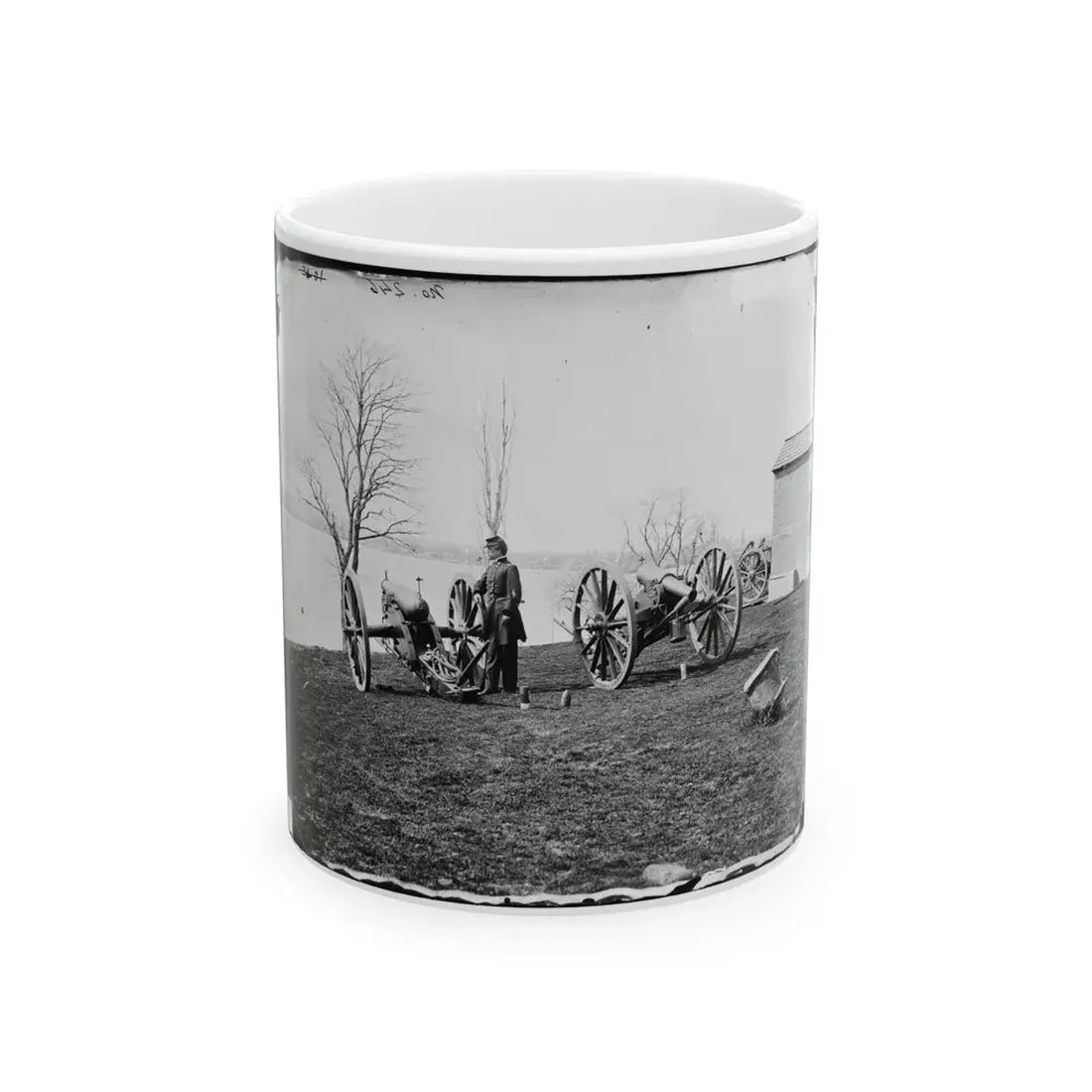 Washington, D.C. Two Wiard Guns At The Arsenal; Gen. Daniel E. Sickles By The Left-Hand One (U.S. Civil War) White Coffee Mug 11oz - Go Mug Yourself