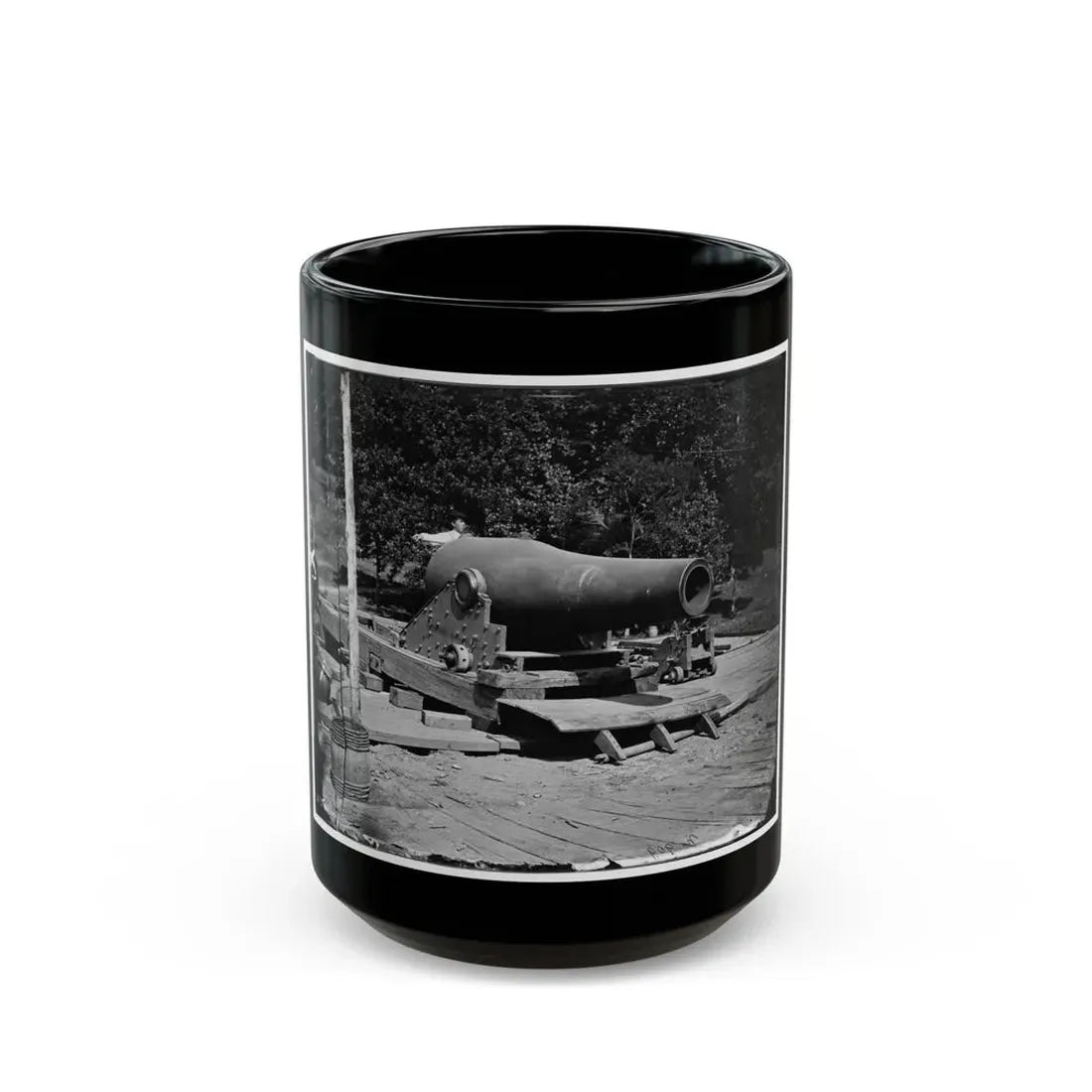 Washington, D.C., Vicinity. 15-In. Gun And Mounting (U.S. Civil War) Black Coffee Mug 15oz - Go Mug Yourself