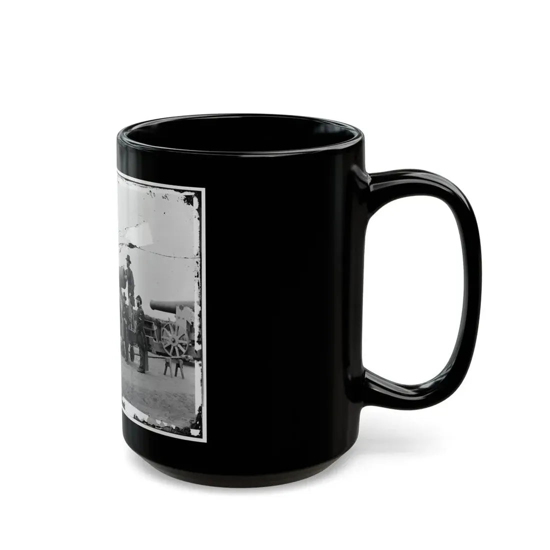 Washington, D.C., Vicinity. Seven Officers By A Big Gun In A Fort (U.S. Civil War) Black Coffee Mug - Go Mug Yourself
