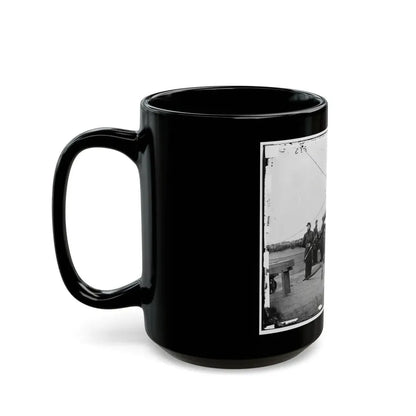 Washington, D.C., Vicinity. Seven Officers By A Big Gun In A Fort (U.S. Civil War) Black Coffee Mug - Go Mug Yourself