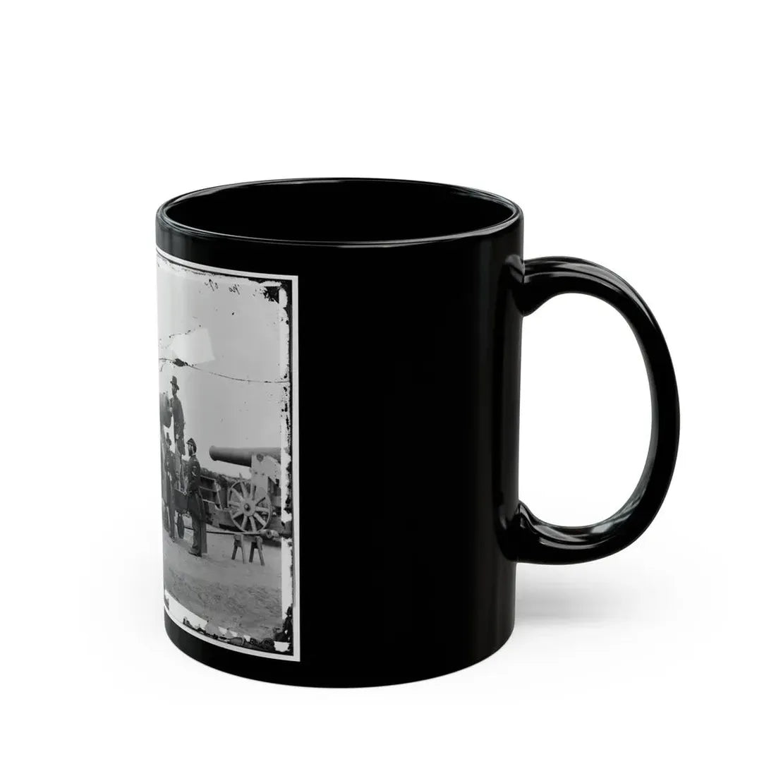 Washington, D.C., Vicinity. Seven Officers By A Big Gun In A Fort (U.S. Civil War) Black Coffee Mug - Go Mug Yourself