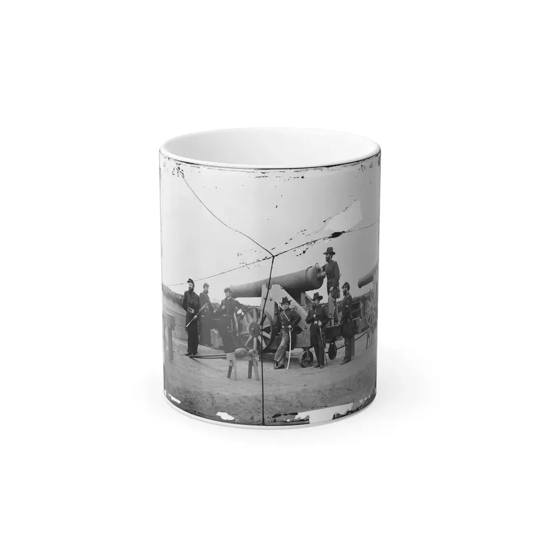 Washington, D.C., Vicinity. Seven Officers by a Big Gun in a Fort (U.S. Civil War) Color Changing Coffee Mug 11oz Default Title 11oz - Go Mug Yourself