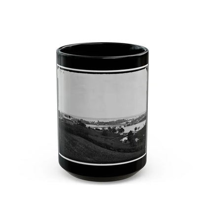 Washington, D.C. View From Georgetown Heights, With Aqueduct Bridge And Mason's Island (U.S. Civil War) Black Coffee Mug 15oz - Go Mug Yourself