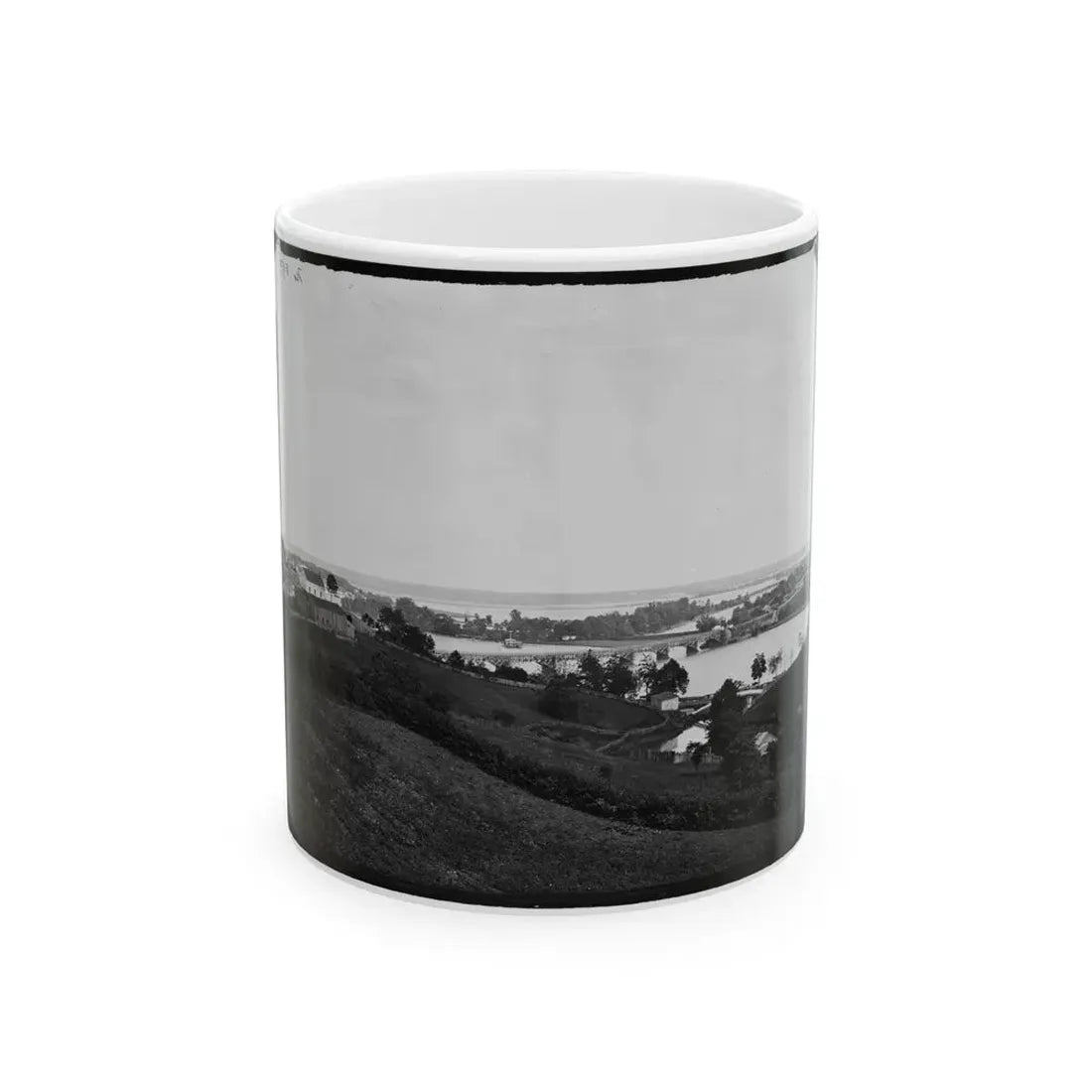 Washington, D.C. View From Georgetown Heights, With Aqueduct Bridge And Mason's Island (U.S. Civil War) White Coffee Mug 11oz - Go Mug Yourself