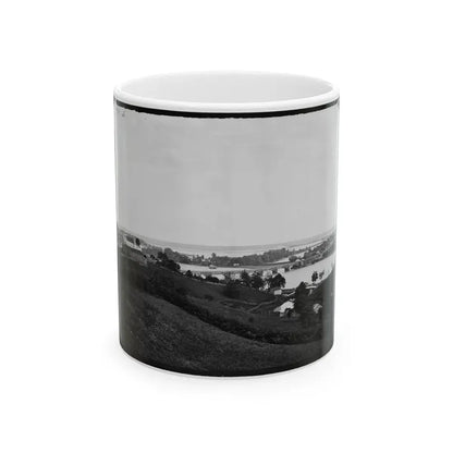 Washington, D.C. View From Georgetown Heights, With Aqueduct Bridge And Mason's Island (U.S. Civil War) White Coffee Mug 11oz - Go Mug Yourself