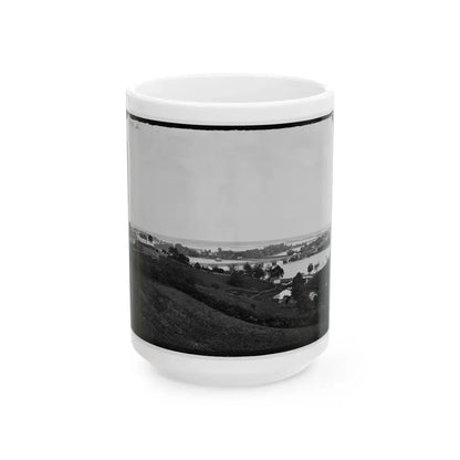 Washington, D.C. View From Georgetown Heights, With Aqueduct Bridge And Mason's Island (U.S. Civil War) White Coffee Mug 15oz - Go Mug Yourself