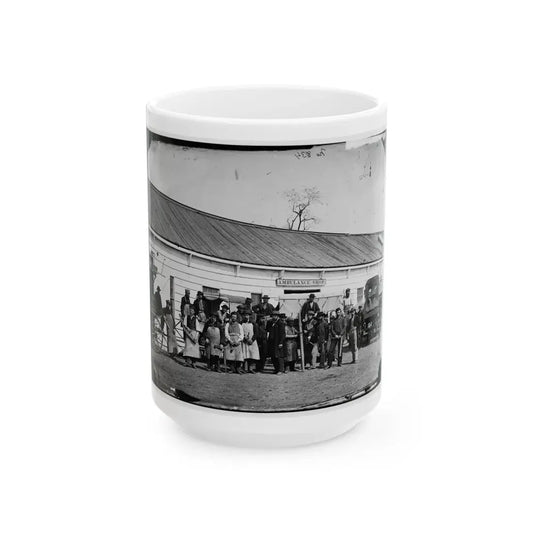 Washington, D.C. Workmen In Front Of The Ambulance Shop (U.S. Civil War) White Coffee Mug 15oz - Go Mug Yourself