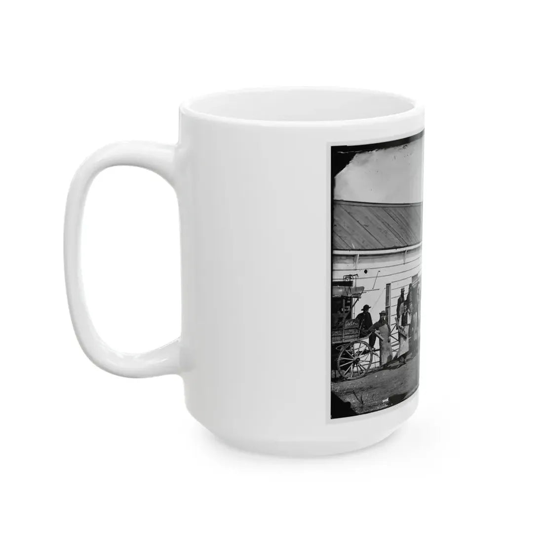 Washington, D.C. Workmen In Front Of The Ambulance Shop (U.S. Civil War) White Coffee Mug - Go Mug Yourself