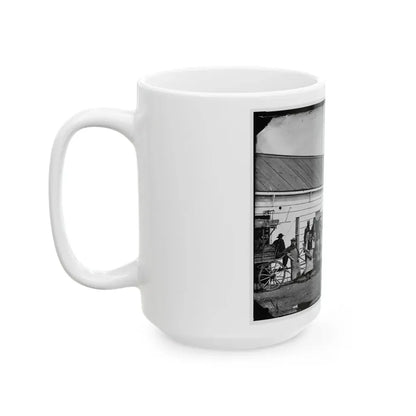 Washington, D.C. Workmen In Front Of The Ambulance Shop (U.S. Civil War) White Coffee Mug - Go Mug Yourself