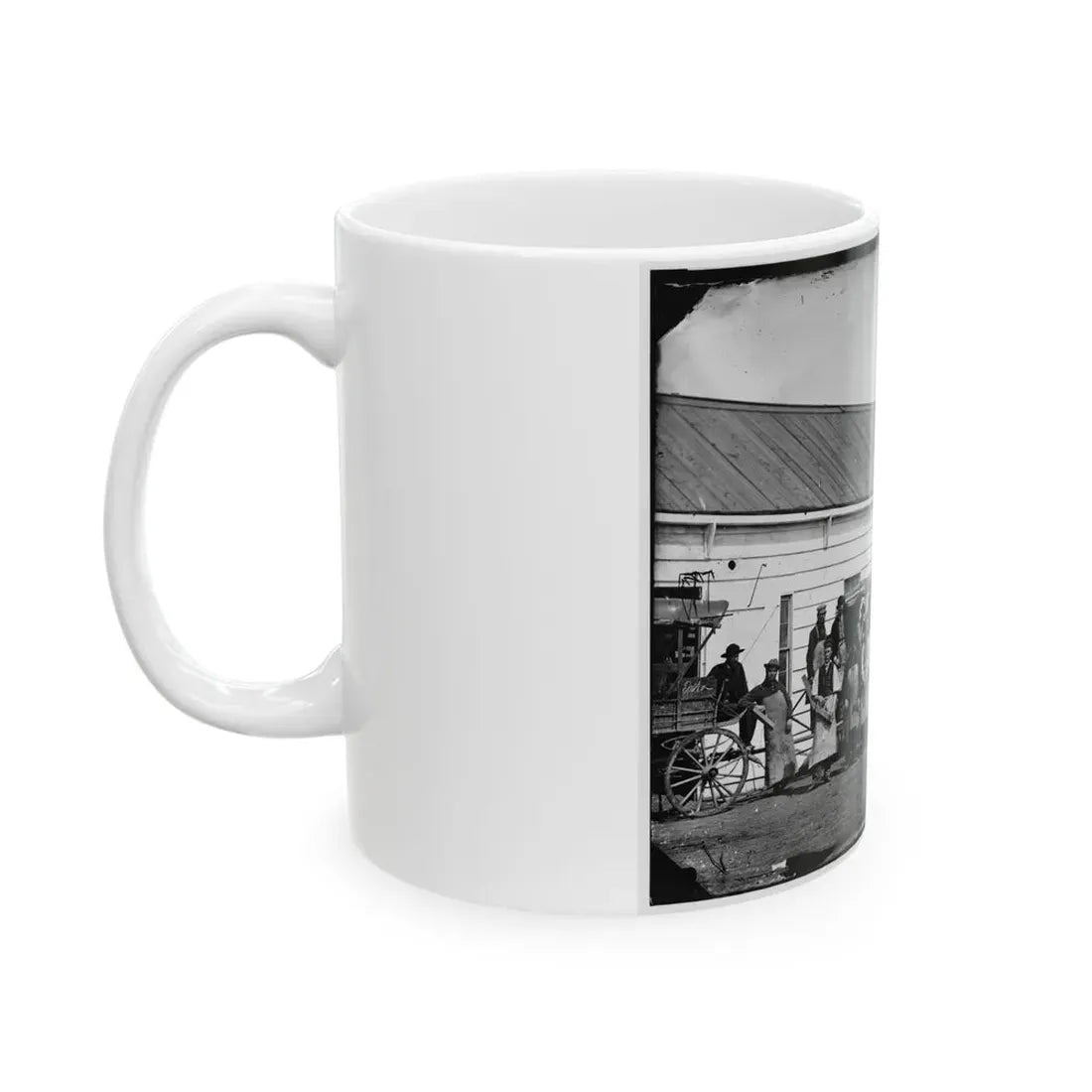 Washington, D.C. Workmen In Front Of The Ambulance Shop (U.S. Civil War) White Coffee Mug - Go Mug Yourself