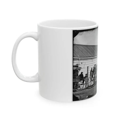 Washington, D.C. Workmen In Front Of The Ambulance Shop (U.S. Civil War) White Coffee Mug - Go Mug Yourself