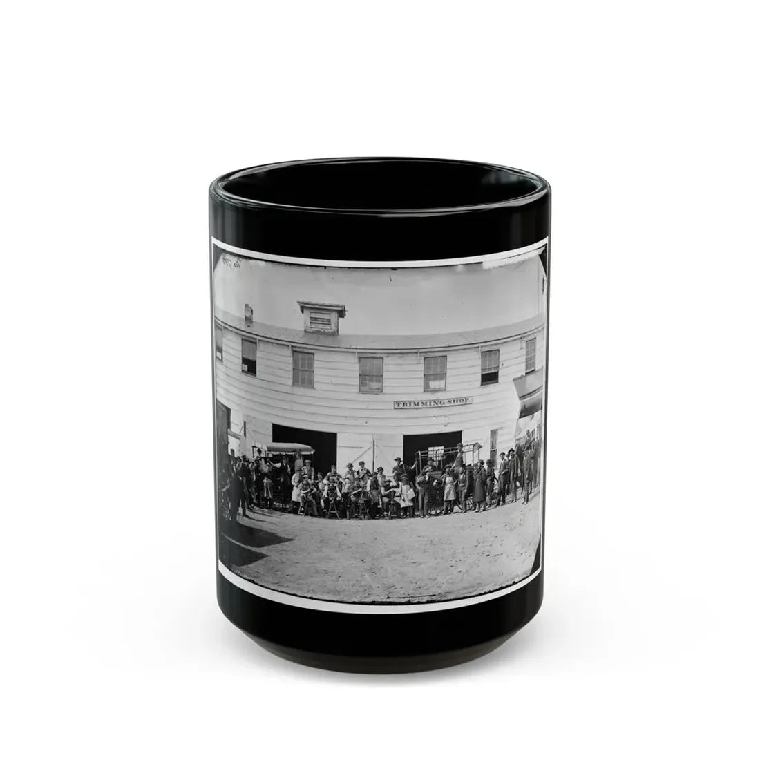 Washington, D.C. Workmen In Front Of The Trimming Shop (U.S. Civil War) Black Coffee Mug 15oz - Go Mug Yourself