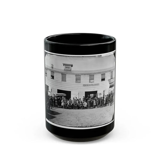 Washington, D.C. Workmen In Front Of The Trimming Shop (U.S. Civil War) Black Coffee Mug 15oz - Go Mug Yourself
