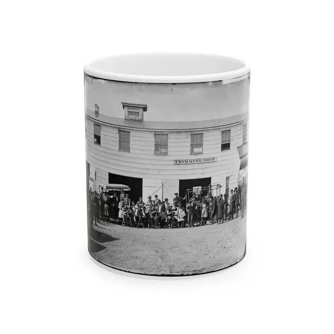 Washington, D.C. Workmen In Front Of The Trimming Shop (U.S. Civil War) White Coffee Mug 11oz - Go Mug Yourself