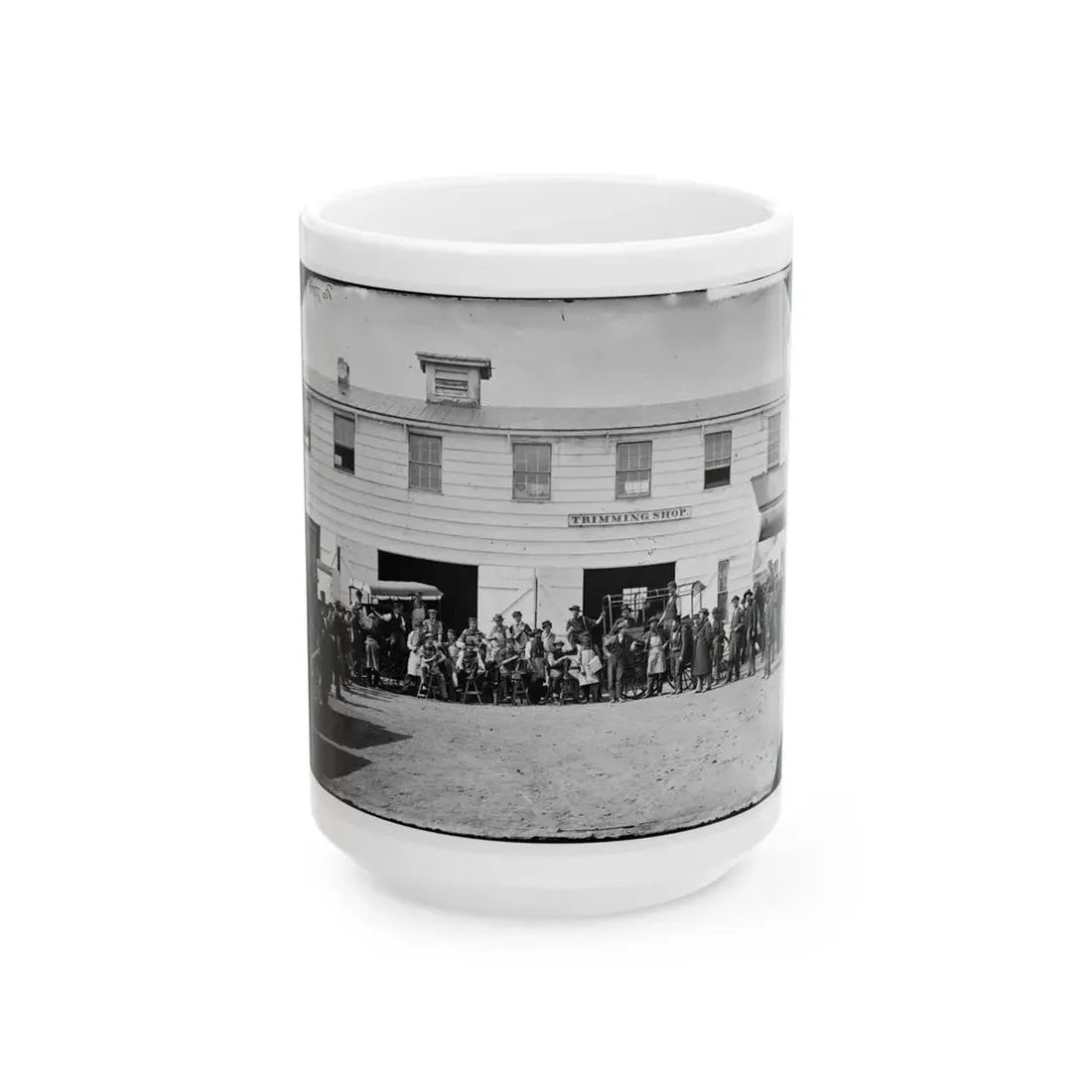 Washington, D.C. Workmen In Front Of The Trimming Shop (U.S. Civil War) White Coffee Mug 15oz - Go Mug Yourself