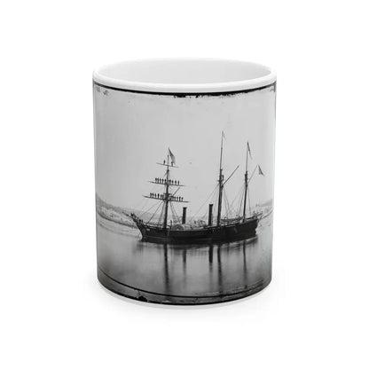 Washington, District Of Columbia. Brazilian Steam Frigate At Navy Yard. Yards Manned On The Occasion Of The President's Visit (U.S. Civil War) White Coffee Mug 11oz - Go Mug Yourself