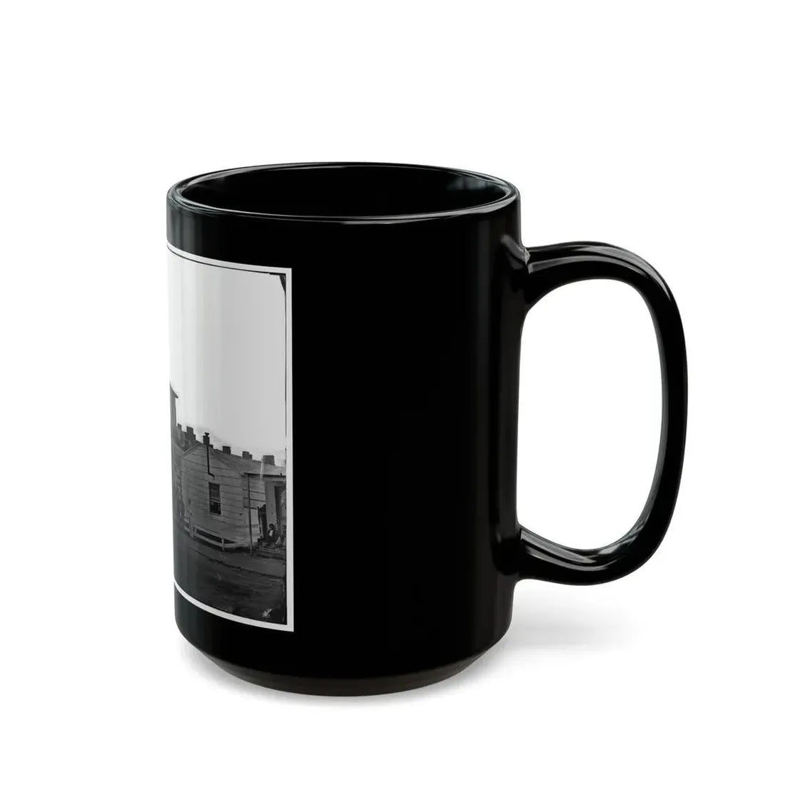 Washington, District Of Columbia. Eight Soldiers In Formation In Front Of Temporary Buildings (U.S. Civil War) Black Coffee Mug - Go Mug Yourself
