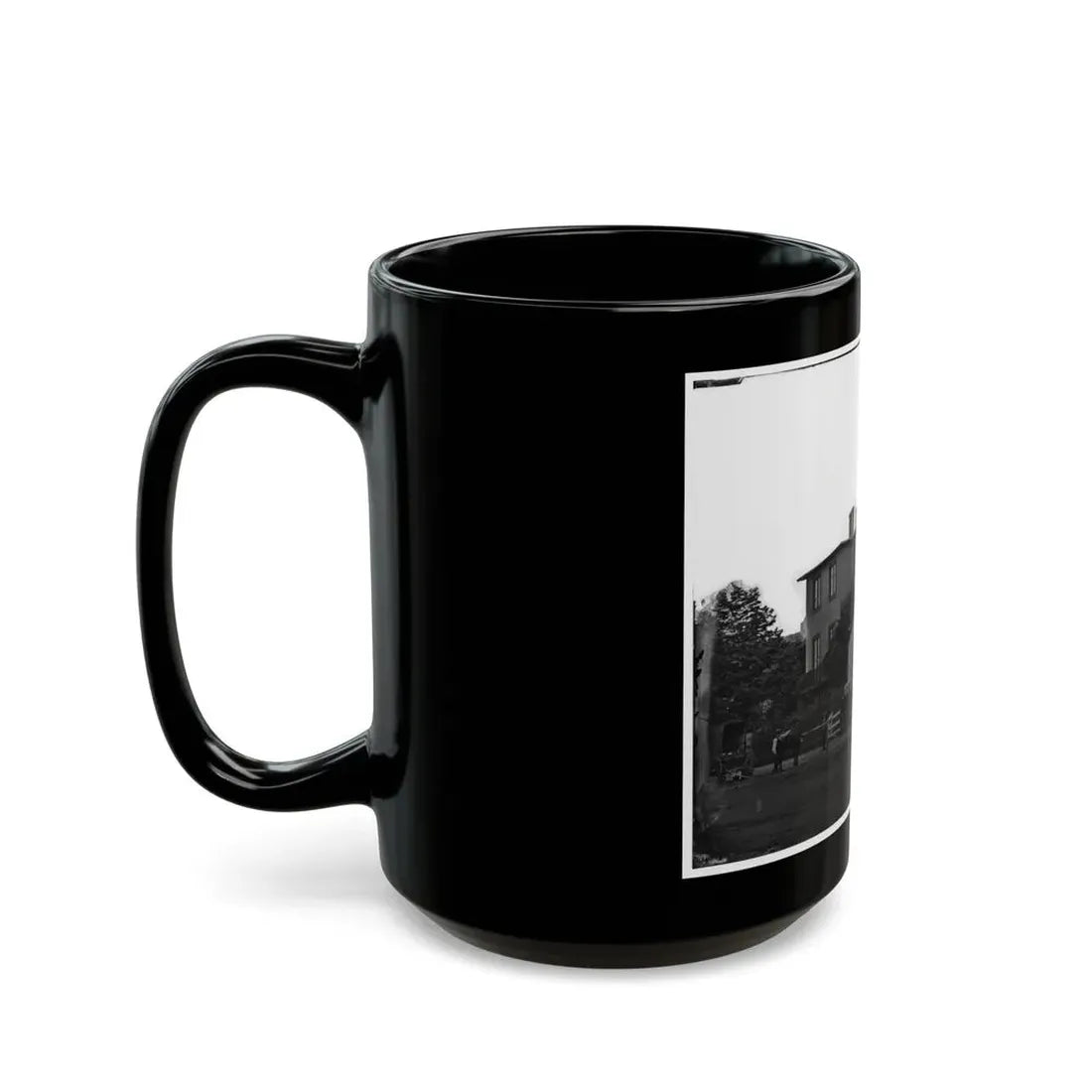 Washington, District Of Columbia. Eight Soldiers In Formation In Front Of Temporary Buildings (U.S. Civil War) Black Coffee Mug - Go Mug Yourself
