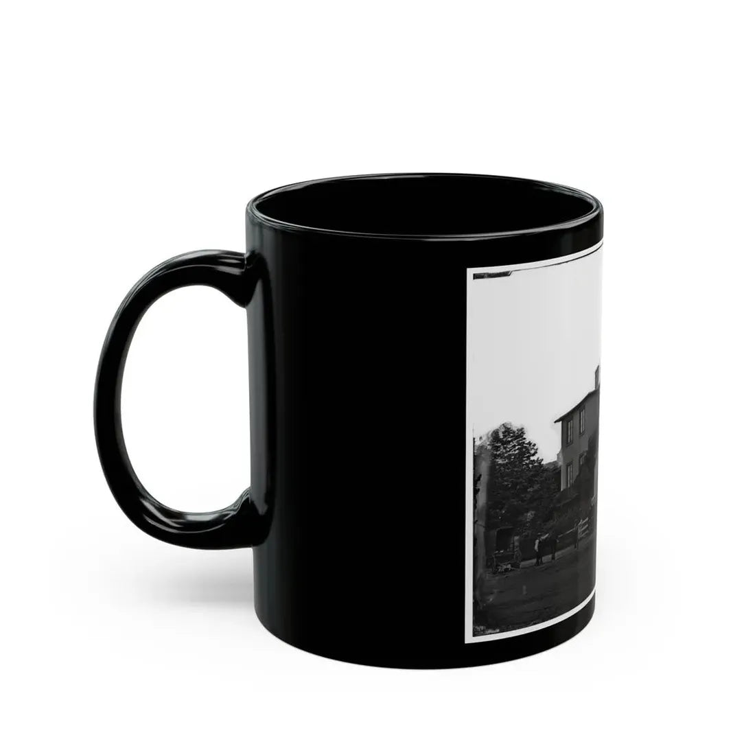 Washington, District Of Columbia. Eight Soldiers In Formation In Front Of Temporary Buildings (U.S. Civil War) Black Coffee Mug - Go Mug Yourself