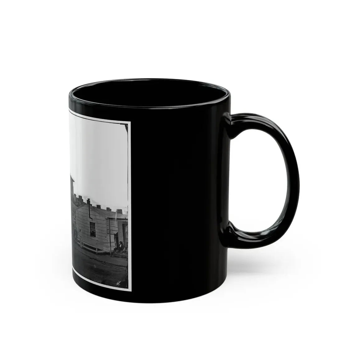 Washington, District Of Columbia. Eight Soldiers In Formation In Front Of Temporary Buildings (U.S. Civil War) Black Coffee Mug - Go Mug Yourself