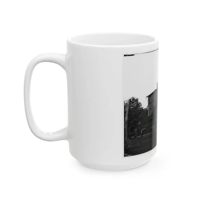 Washington, District Of Columbia. Eight Soldiers In Formation In Front Of Temporary Buildings (U.S. Civil War) White Coffee Mug - Go Mug Yourself