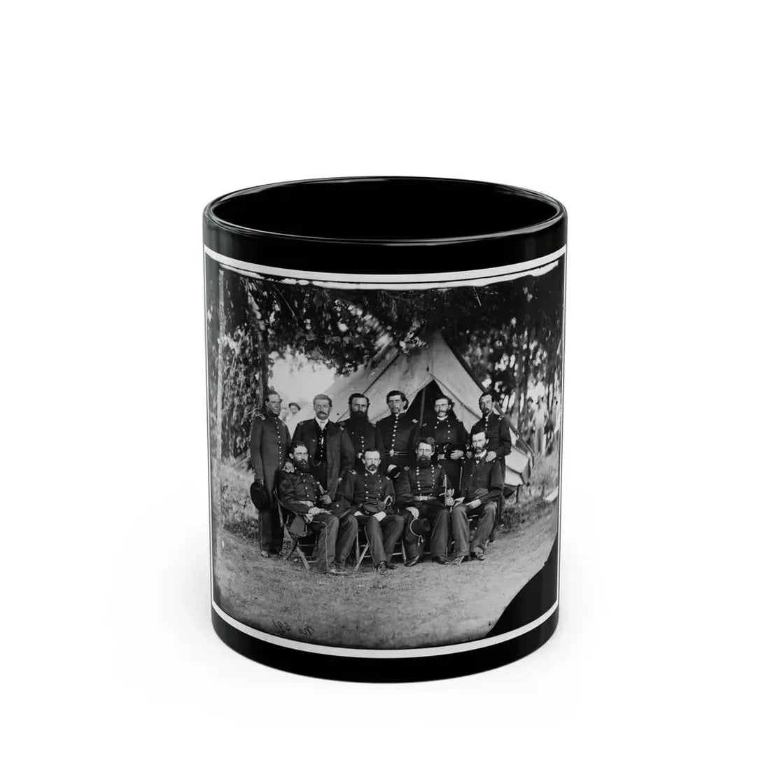 Washington, District Of Columbia. Gen. Jefferson C. Davis And Staff (U.S. Civil War) Black Coffee Mug 11oz - Go Mug Yourself