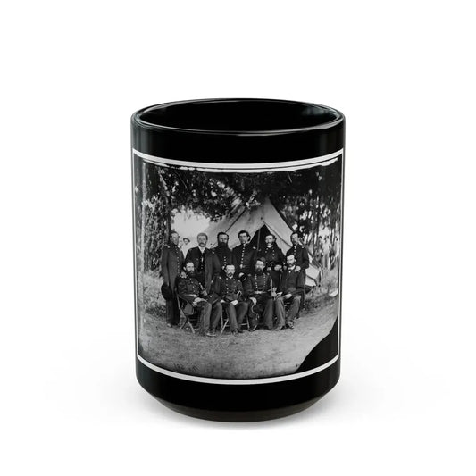 Washington, District Of Columbia. Gen. Jefferson C. Davis And Staff (U.S. Civil War) Black Coffee Mug 15oz - Go Mug Yourself