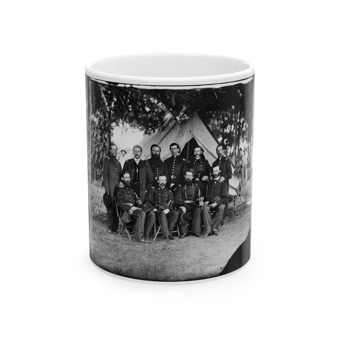 Washington, District Of Columbia. Gen. Jefferson C. Davis And Staff (U.S. Civil War) White Coffee Mug 11oz - Go Mug Yourself