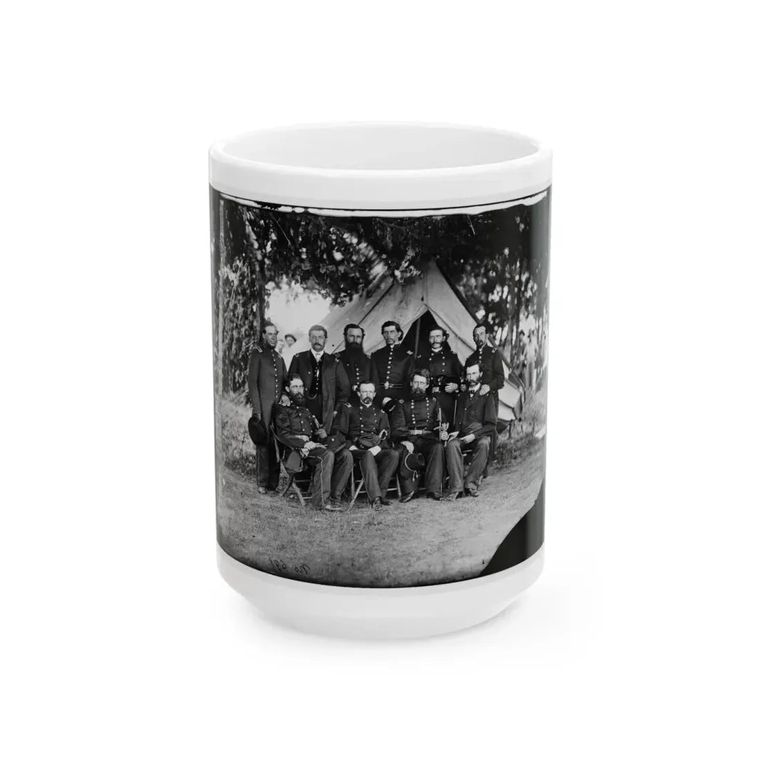 Washington, District Of Columbia. Gen. Jefferson C. Davis And Staff (U.S. Civil War) White Coffee Mug 15oz - Go Mug Yourself