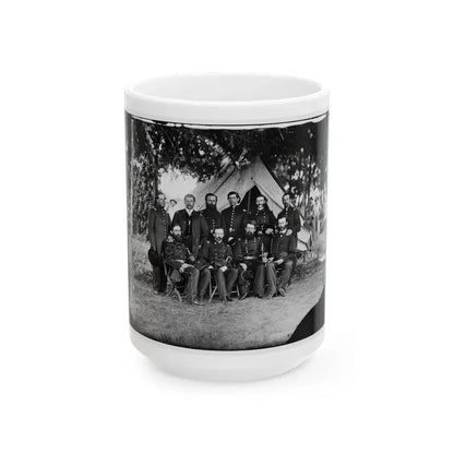 Washington, District Of Columbia. Gen. Jefferson C. Davis And Staff (U.S. Civil War) White Coffee Mug 15oz - Go Mug Yourself