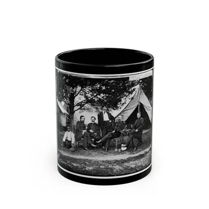 Washington, District Of Columbia. Gen. Napoleon Bonaparte Mclaughlen And Staff (U.S. Civil War) Black Coffee Mug 11oz - Go Mug Yourself