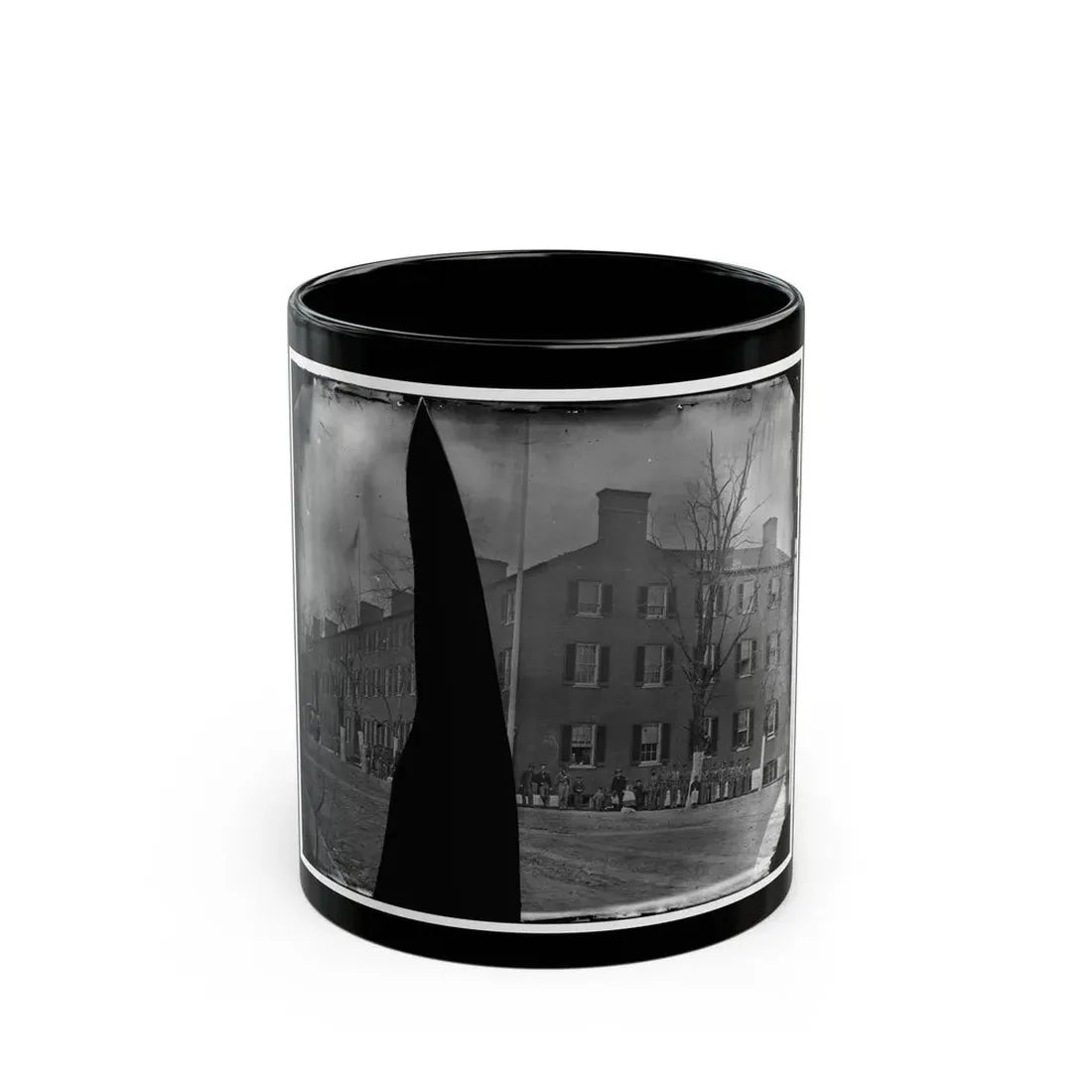Washington, District Of Columbia. Group In Front Of Building (U.S. Civil War) Black Coffee Mug 11oz - Go Mug Yourself
