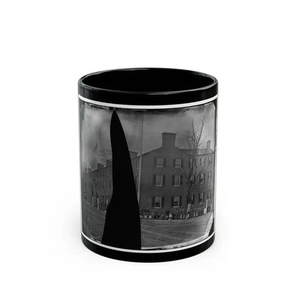 Washington, District Of Columbia. Group In Front Of Building (U.S. Civil War) Black Coffee Mug 11oz - Go Mug Yourself