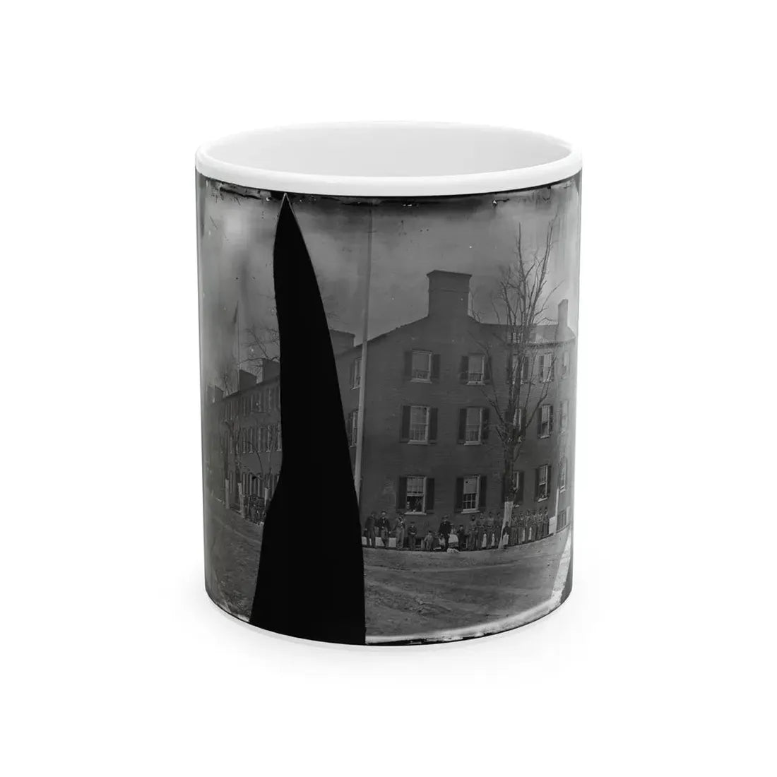 Washington, District Of Columbia. Group In Front Of Building (U.S. Civil War) White Coffee Mug 11oz - Go Mug Yourself