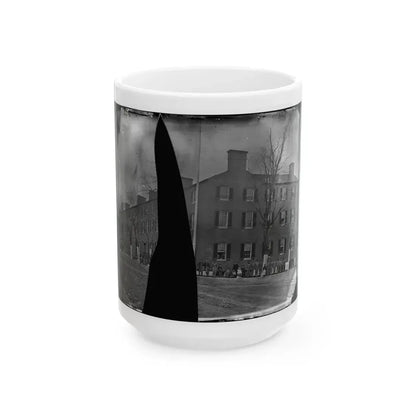 Washington, District Of Columbia. Group In Front Of Building (U.S. Civil War) White Coffee Mug 15oz - Go Mug Yourself