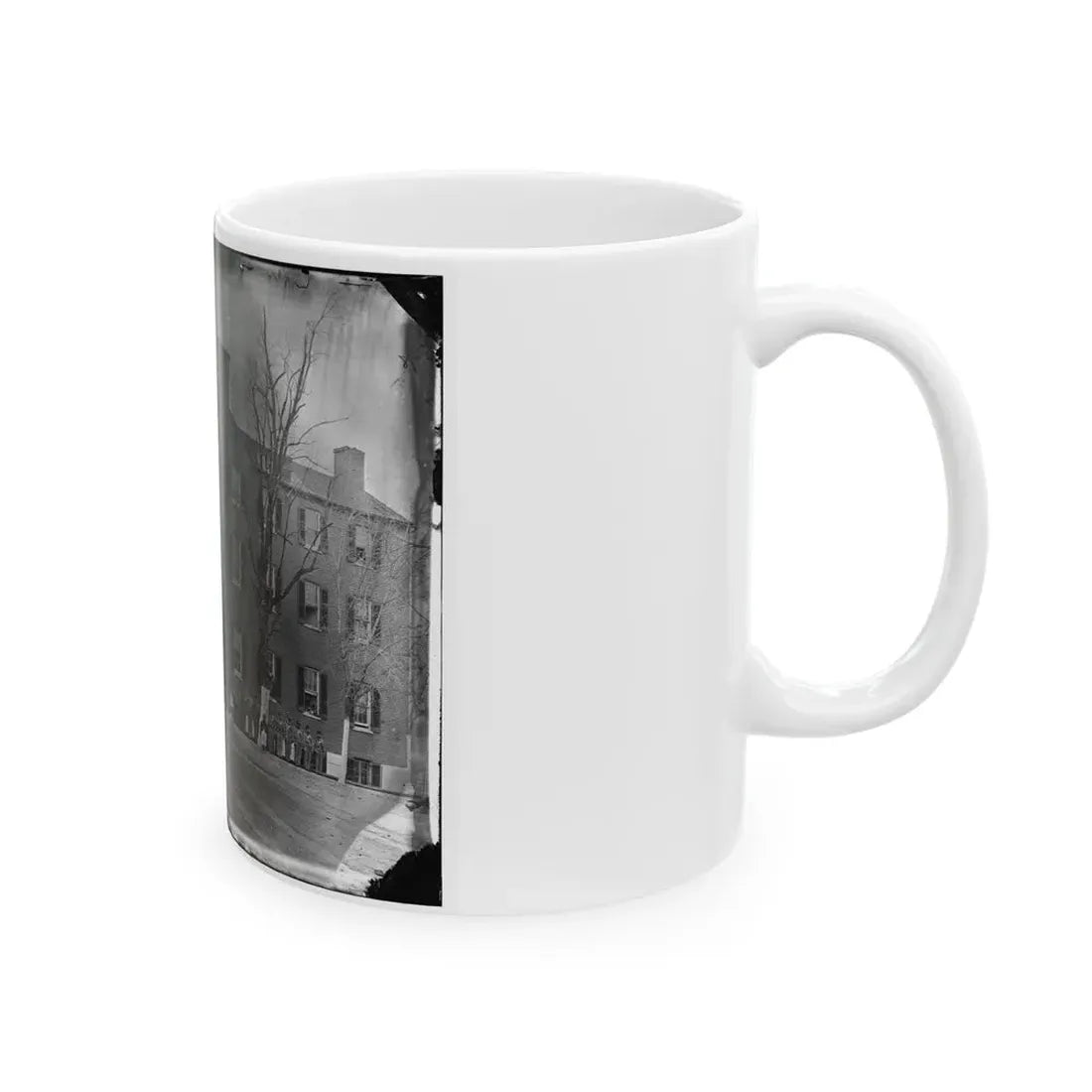 Washington, District Of Columbia. Group In Front Of Building (U.S. Civil War) White Coffee Mug - Go Mug Yourself