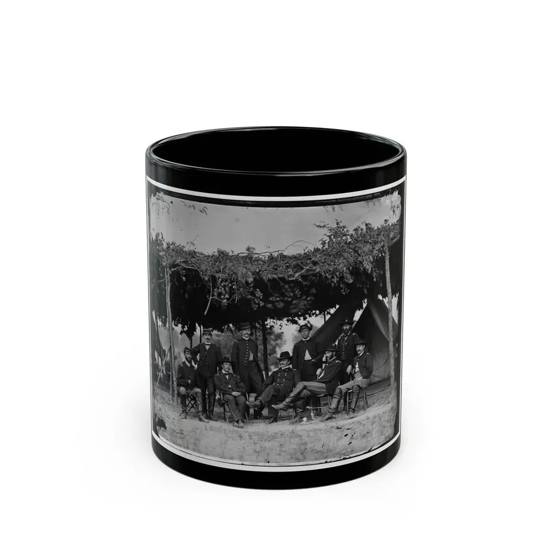 Washington, District Of Columbia (Vicinity). Gen. Daniel White And Staff (U.S. Civil War) Black Coffee Mug 11oz - Go Mug Yourself