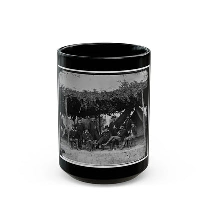 Washington, District Of Columbia (Vicinity). Gen. Daniel White And Staff (U.S. Civil War) Black Coffee Mug 15oz - Go Mug Yourself
