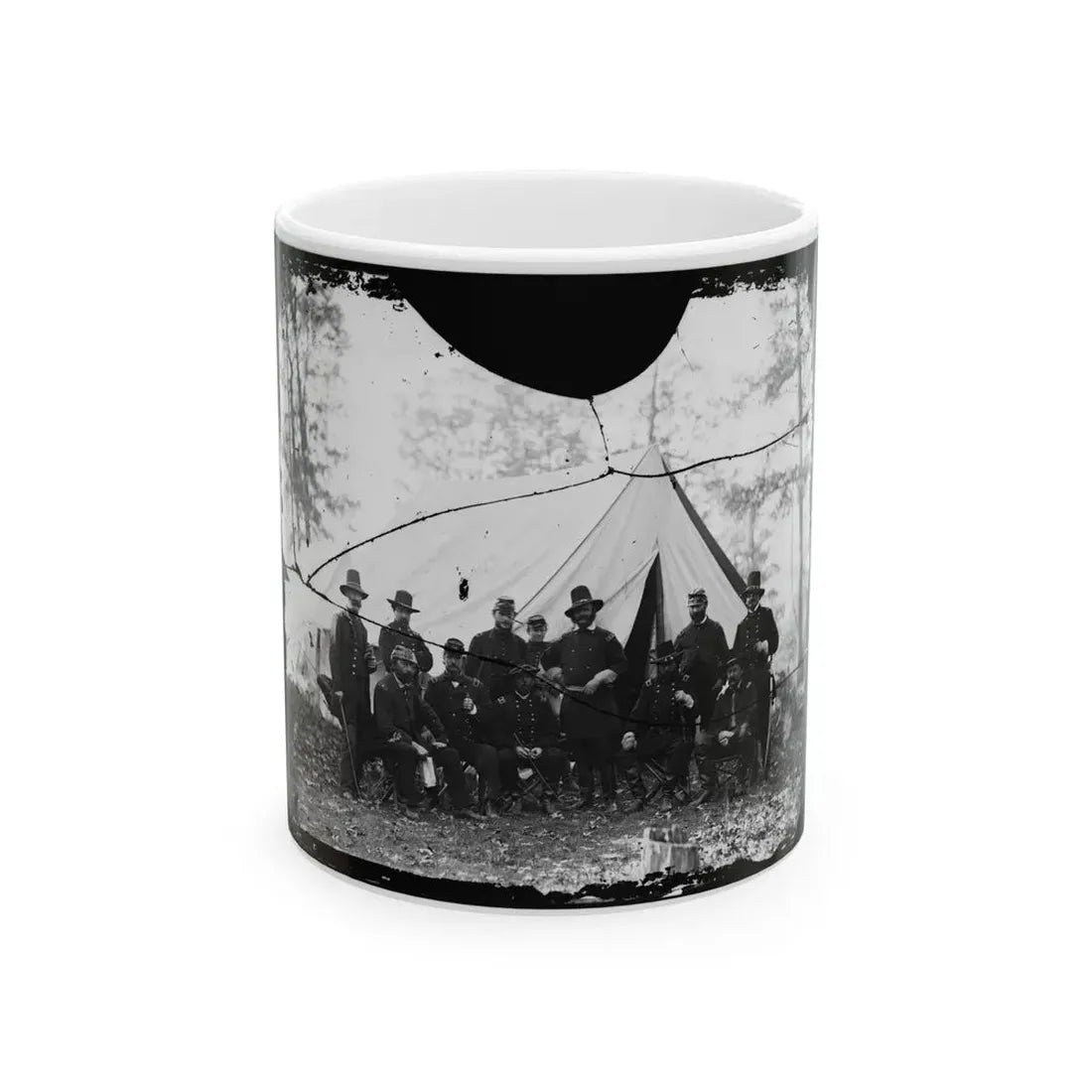 Washington, District Of Columbia (Vicinity). Gen. James A. Hall, Officers And Men Of Battery C & E, U.S. Artillery (U.S. Civil War) White Coffee Mug 11oz - Go Mug Yourself