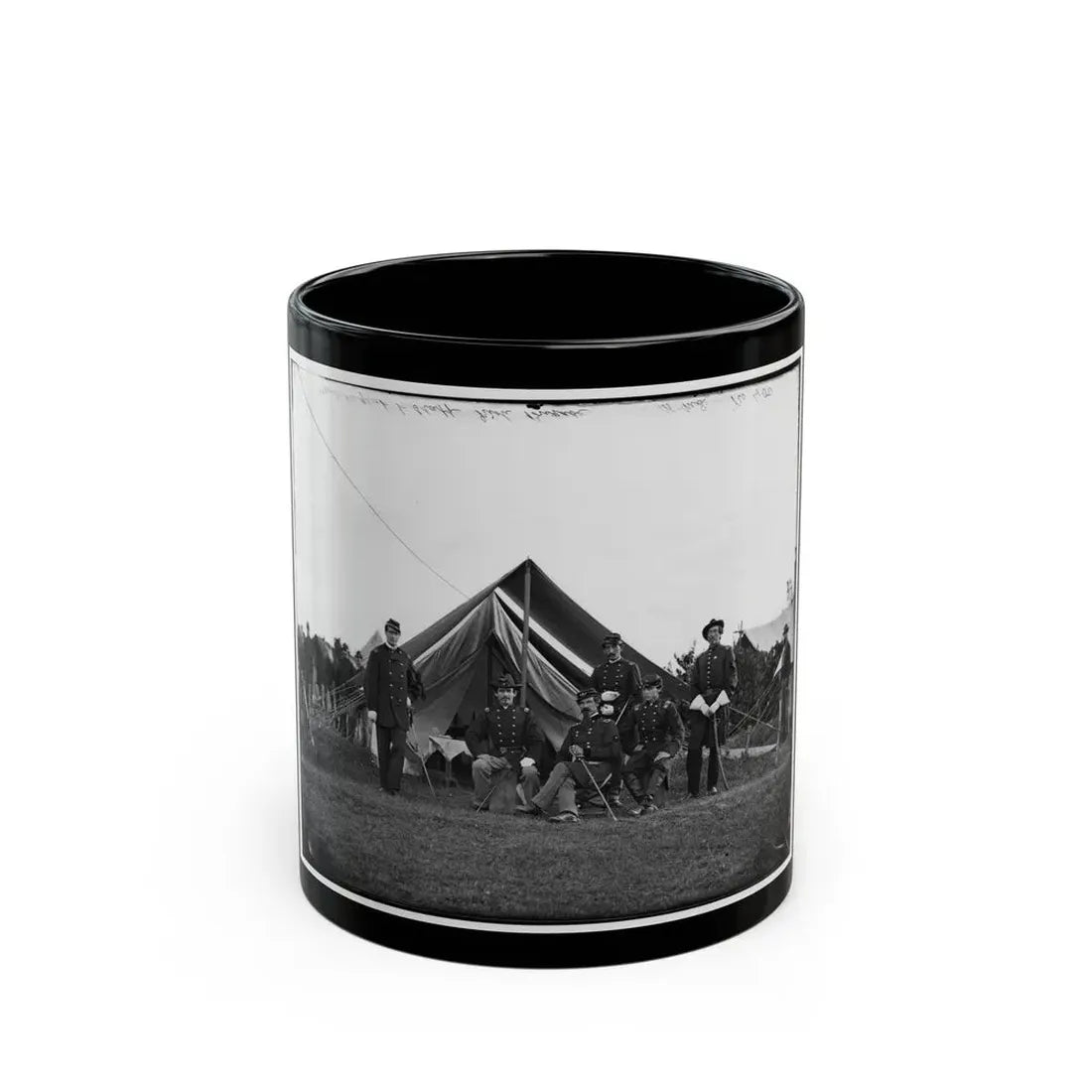 Washington, District Of Columbia (Vicinity). Gen. Robert Nugent And Staff. (Irish Brigade) (U.S. Civil War) Black Coffee Mug 11oz - Go Mug Yourself