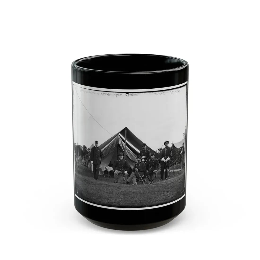 Washington, District Of Columbia (Vicinity). Gen. Robert Nugent And Staff. (Irish Brigade) (U.S. Civil War) Black Coffee Mug 15oz - Go Mug Yourself