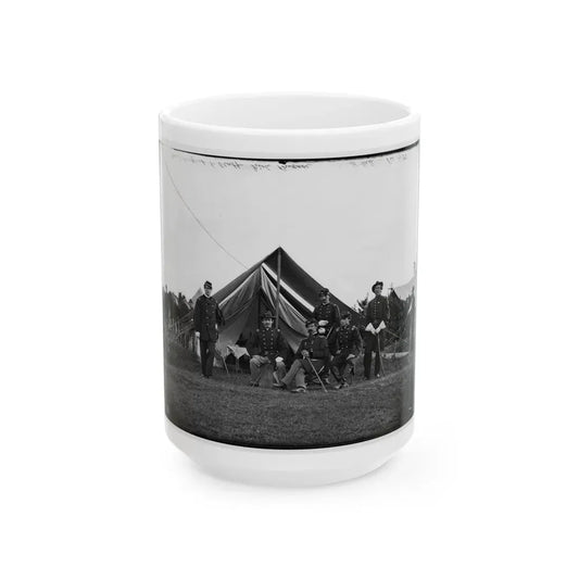 Washington, District Of Columbia (Vicinity). Gen. Robert Nugent And Staff. (Irish Brigade) (U.S. Civil War) White Coffee Mug 15oz - Go Mug Yourself