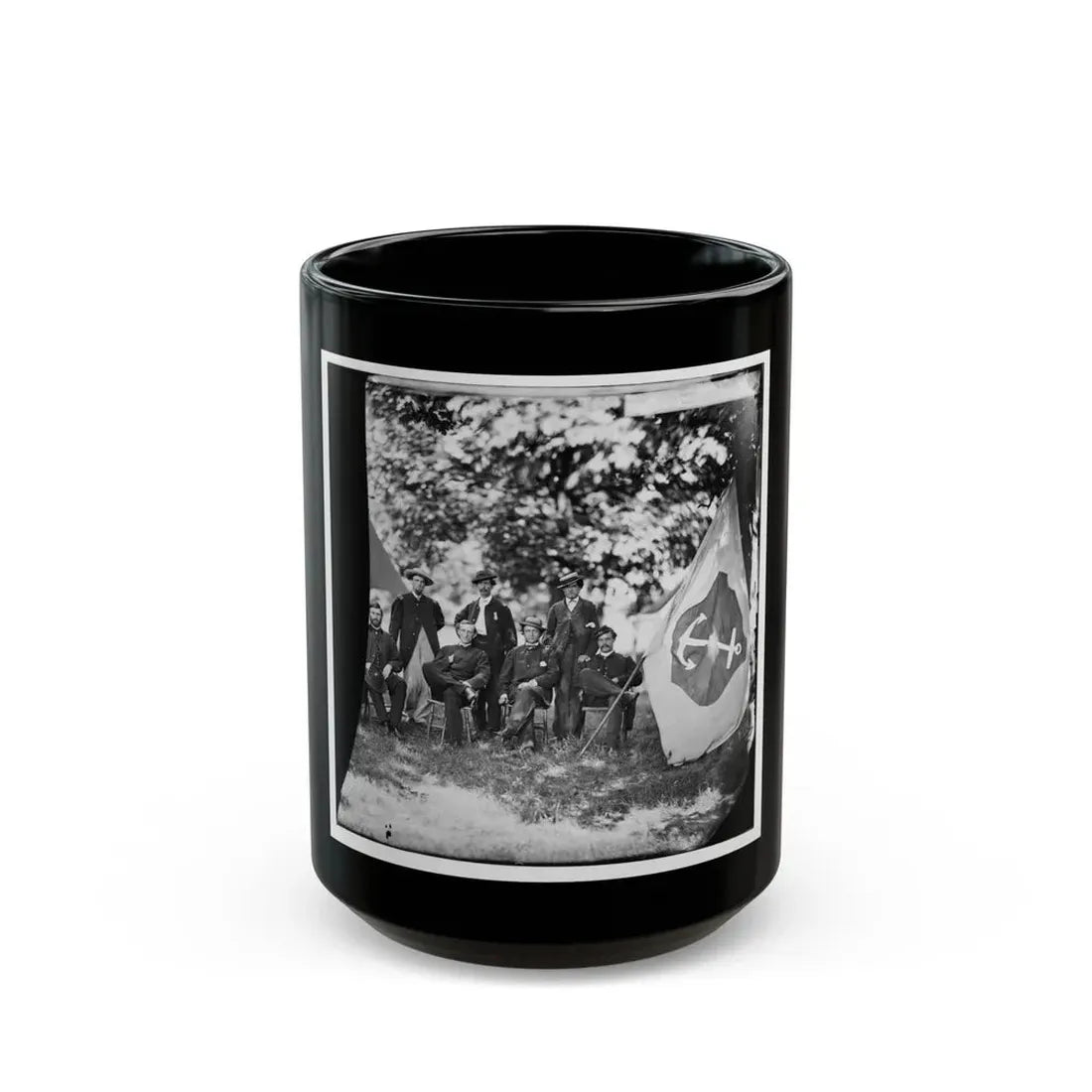 Washington, District Of Columbia (Vicinity). Gen. William F. Bartlett And Staff (U.S. Civil War) Black Coffee Mug 15oz - Go Mug Yourself