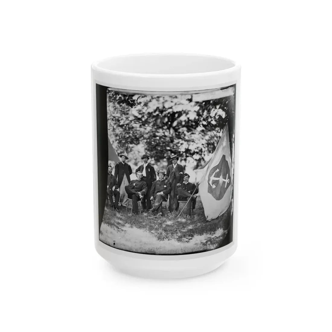 Washington, District Of Columbia (Vicinity). Gen. William F. Bartlett And Staff (U.S. Civil War) White Coffee Mug 15oz - Go Mug Yourself
