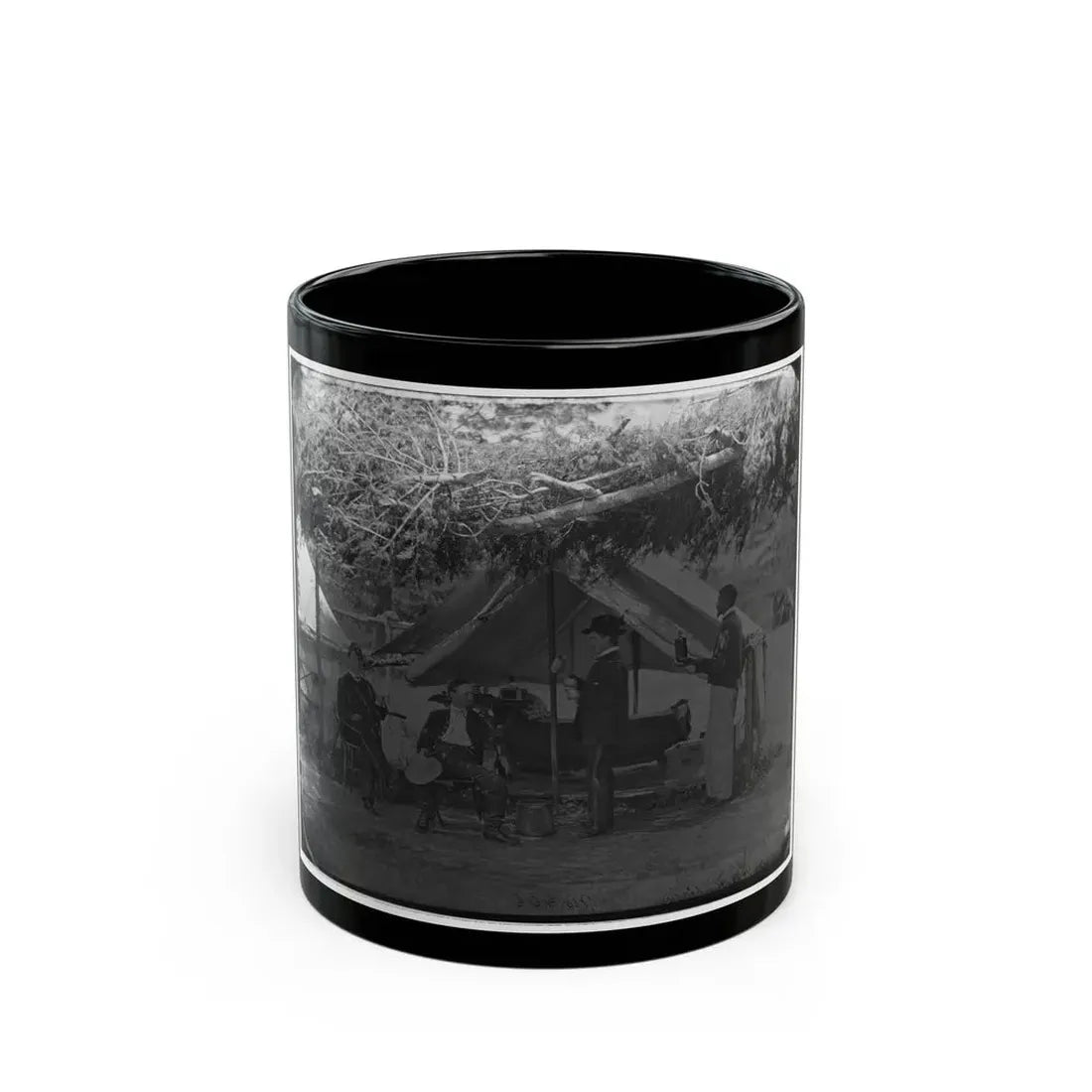 Washington, District Of Columbia (Vicinity). Maj. H.H. Humphreys Two Other Officers And Servant (U.S. Civil War) Black Coffee Mug 11oz - Go Mug Yourself