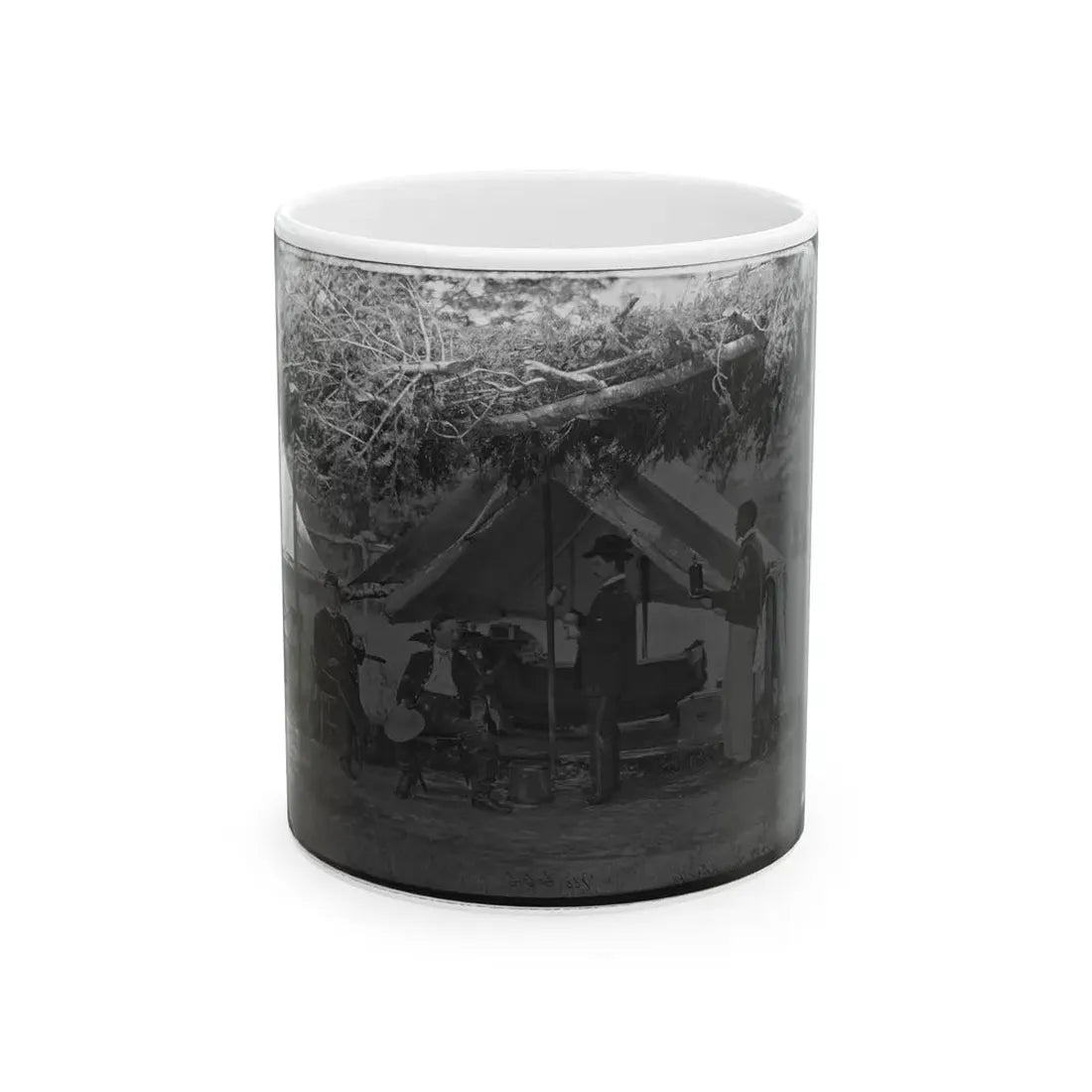 Washington, District Of Columbia (Vicinity). Maj. H.H. Humphreys Two Other Officers And Servant (U.S. Civil War) White Coffee Mug 11oz - Go Mug Yourself