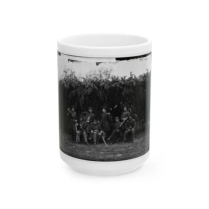Washington, District Of Columbia (Vicinity). Officers Of 3d U.S. Infantry (U.S. Civil War) White Coffee Mug 15oz - Go Mug Yourself