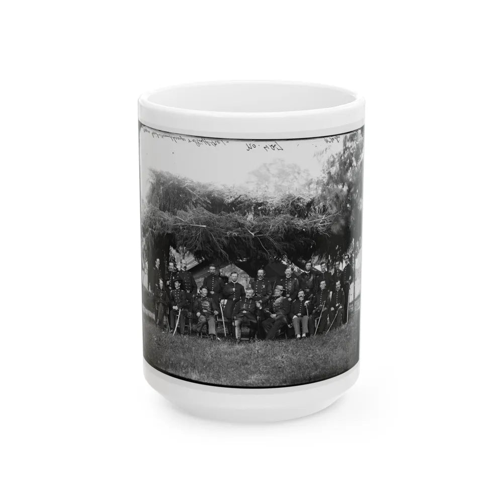 Washington, District Of Columbia (Vicinity). Gen. Andrew A. Humphreys And Staff (U.S. Civil War) White Coffee Mug-15oz-Go Mug Yourself