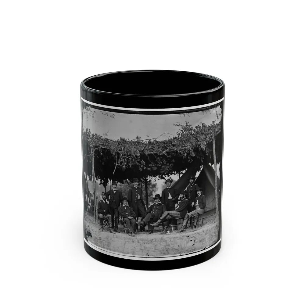 Washington, District Of Columbia (Vicinity). Gen. Daniel White And Staff (U.S. Civil War) Black Coffee Mug-11oz-Go Mug Yourself